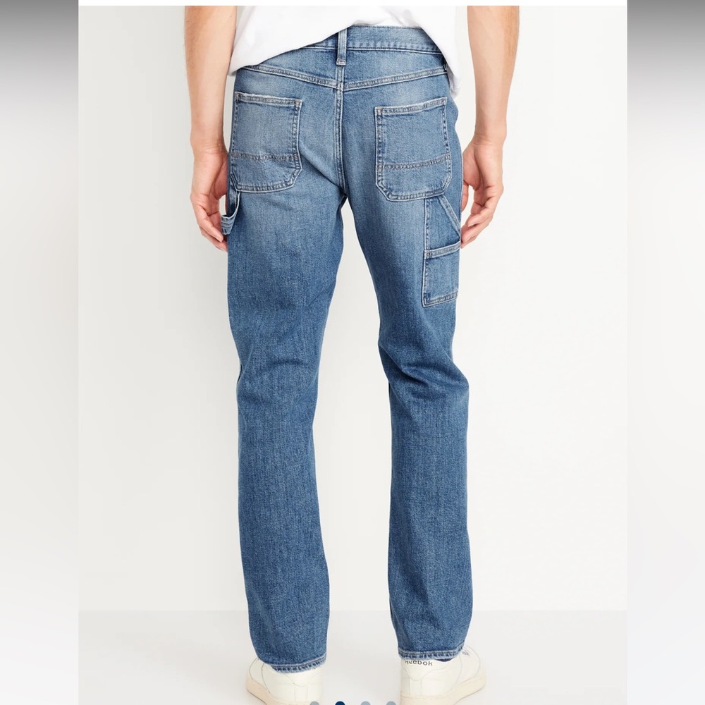 Old Navy 90's Straight Carpenter Jeans Medium Wash Stretch Denim 2024-34x30